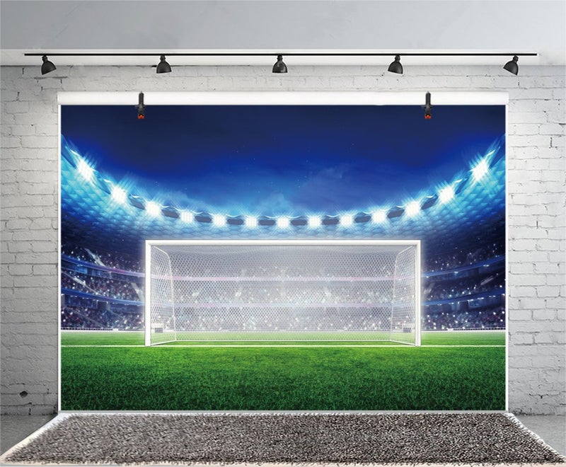 Yeele Football Photography Backdrops - Soccer Photo Background - Yeele 10x8ft Vinyl Football Fields Goal Sports Match Backdrop Picture for Fan Adult Boy Kids Portrait Photo Booth Shooting Studio Props - Image 2
